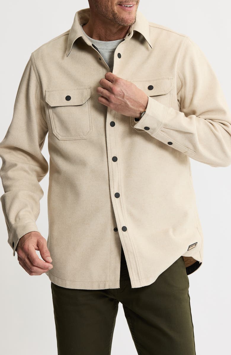 JACHS Brushed Knit Shirt Jacket, Main, color, Stone