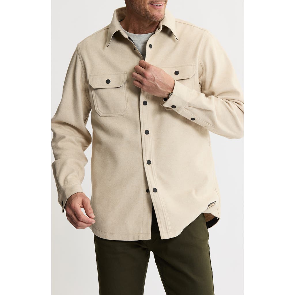 Jachs Brushed Knit Shirt Jacket In Neutral