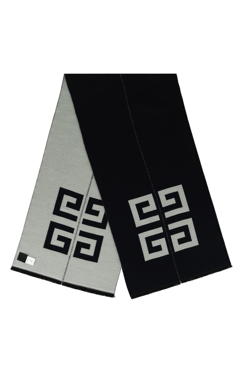 Givenchy Split Wool Oblong Scarf, Alternate, color, Navy