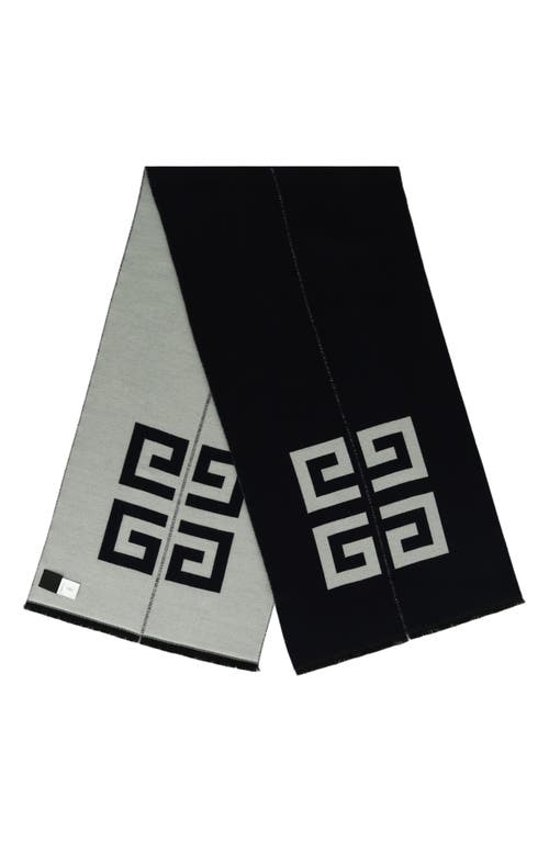 Givenchy Split Logo Scarf Man Scarf Blue Size - Wool In Navy