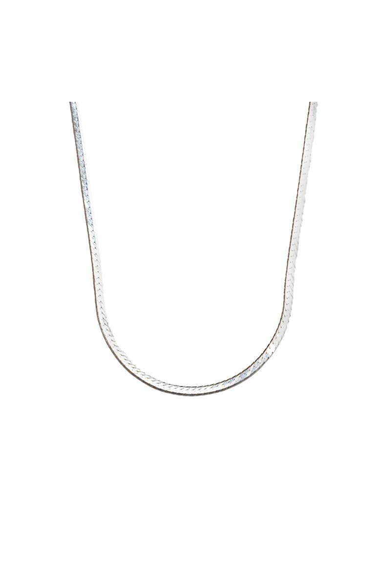 Outofoffice Silver Herringbone Thin Chain Necklace, Main, color, Silver