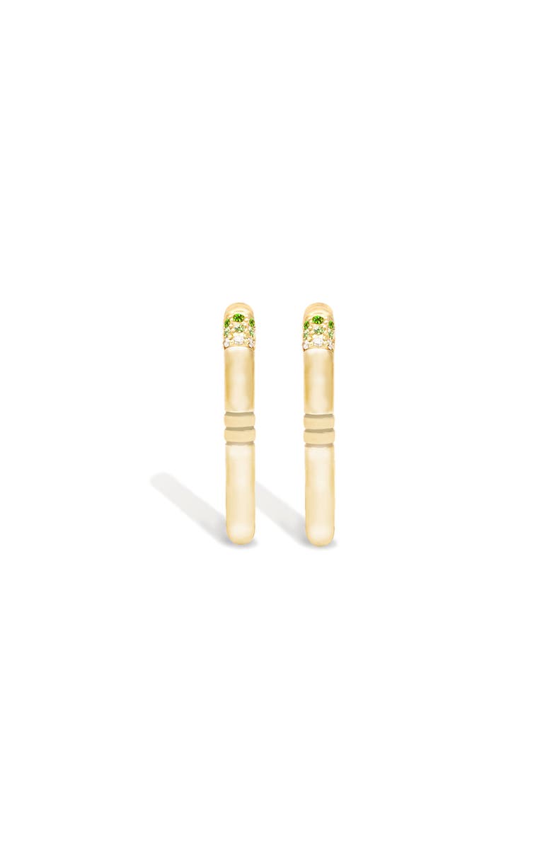 Campbell + Charlotte Crew Oval Small Hoop Earring - Tsavorite & Diamond, Alternate, color, Diamond, Tsavorite- Gold