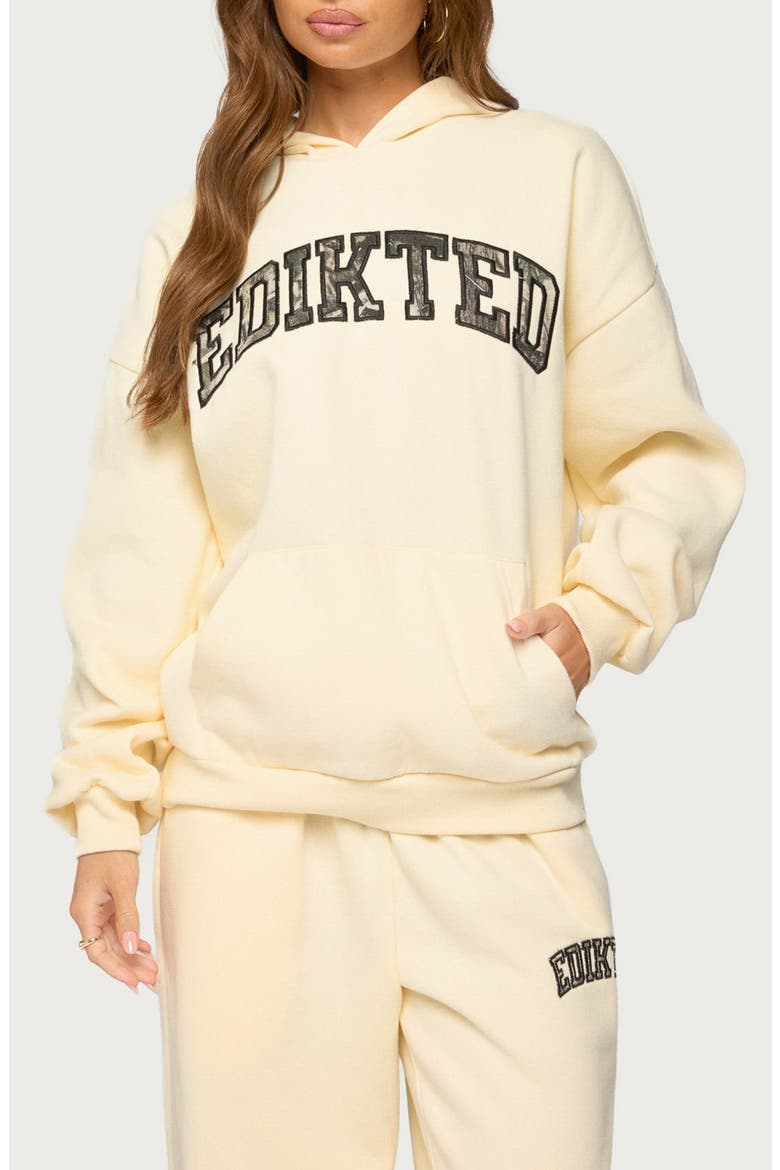 Crush Graphic Oversized Hoodie, Main, color, BUTTER