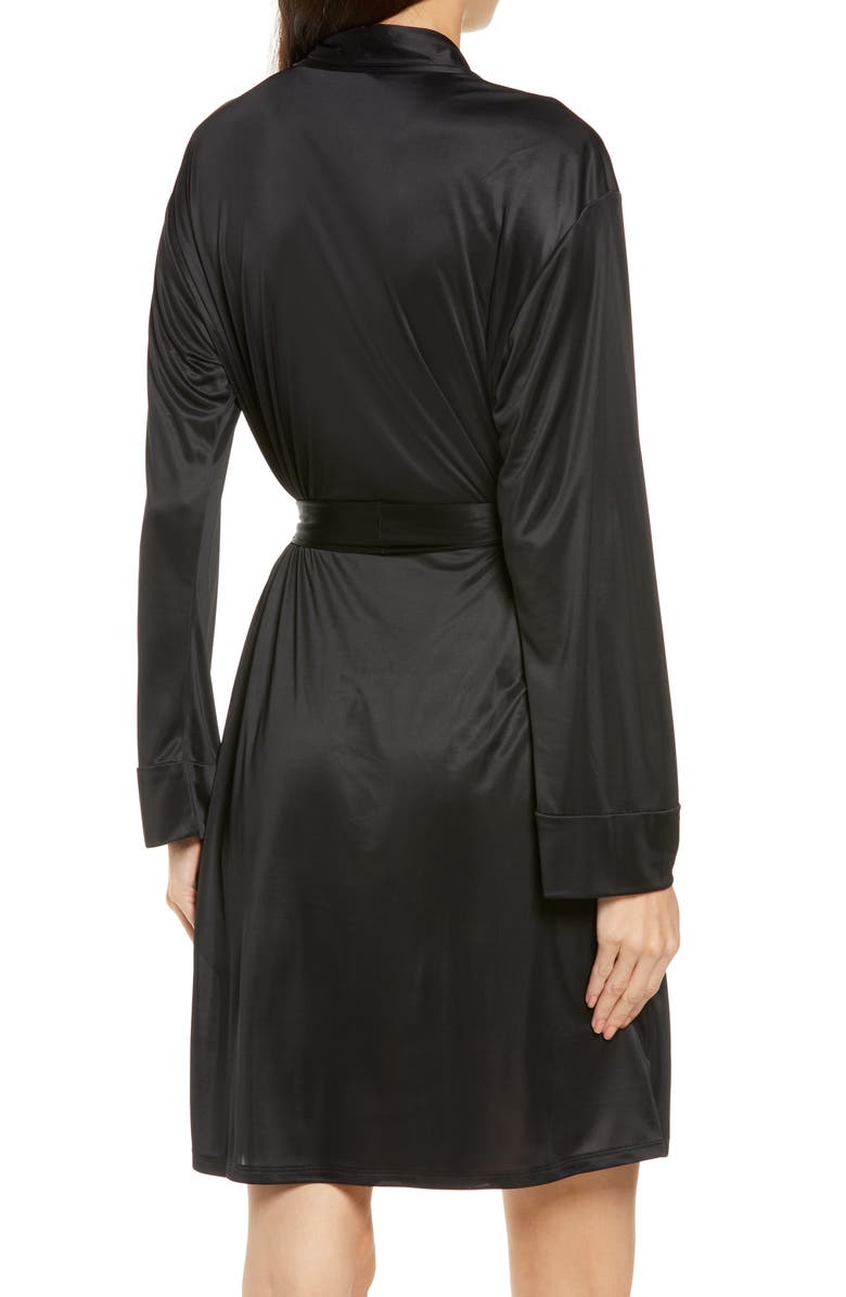 Natori Enchant Charmeuse Robe, Alternate, color, Black