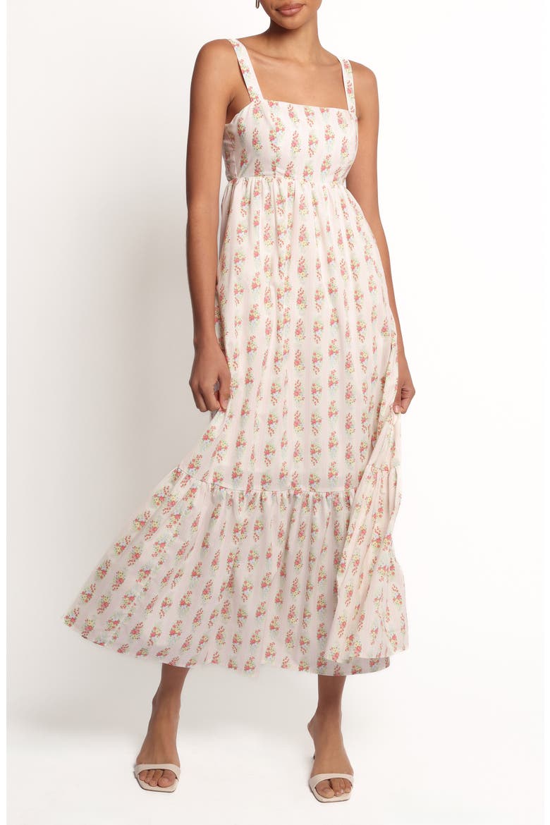 Gabriela Floral Print Maxi Dress, Main, color, OFF WHITE