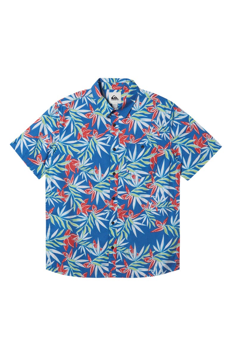 Quiksilver Hi Feelin' Floral Short Sleeve Button-Up Shirt, Main, color, 