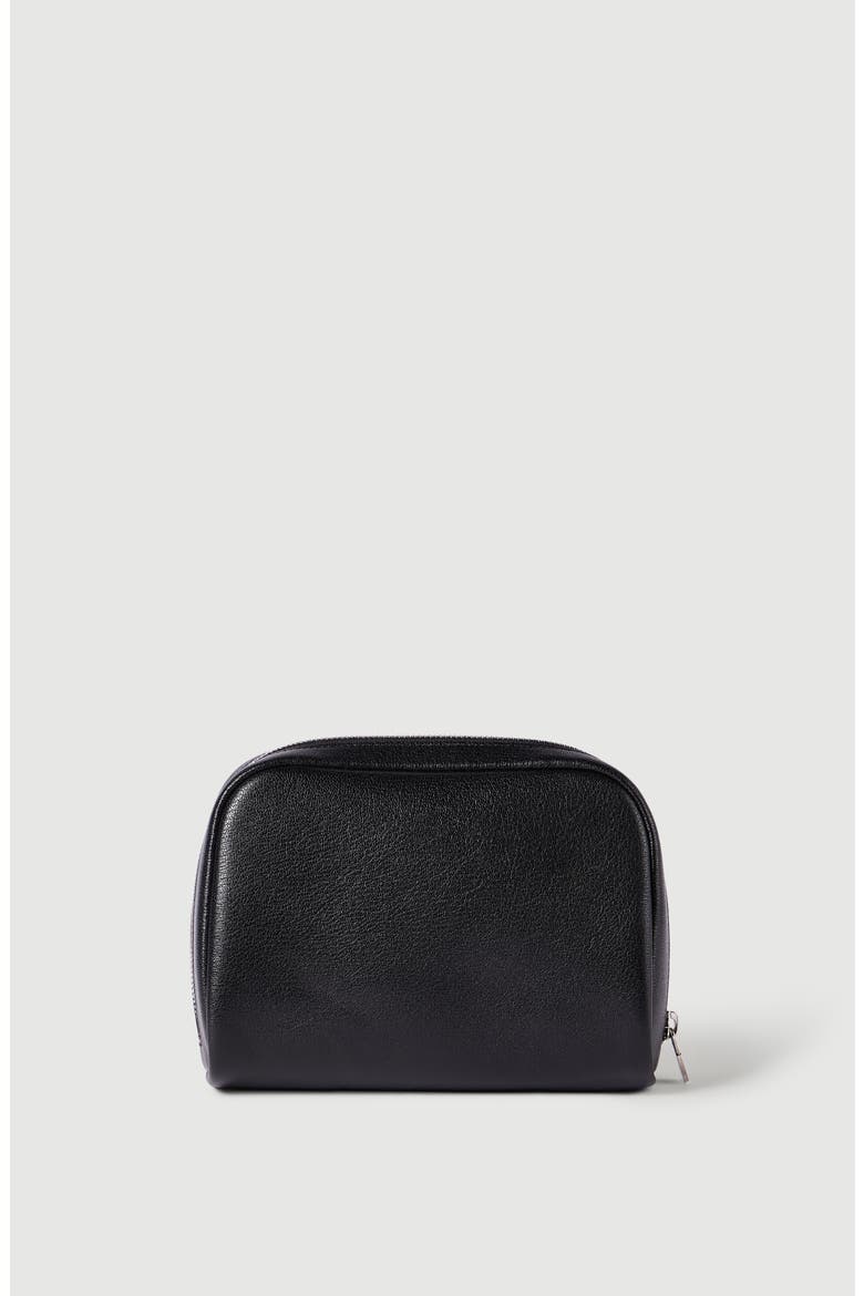 Grained leather slim beauty case, Alternate, color, Black
