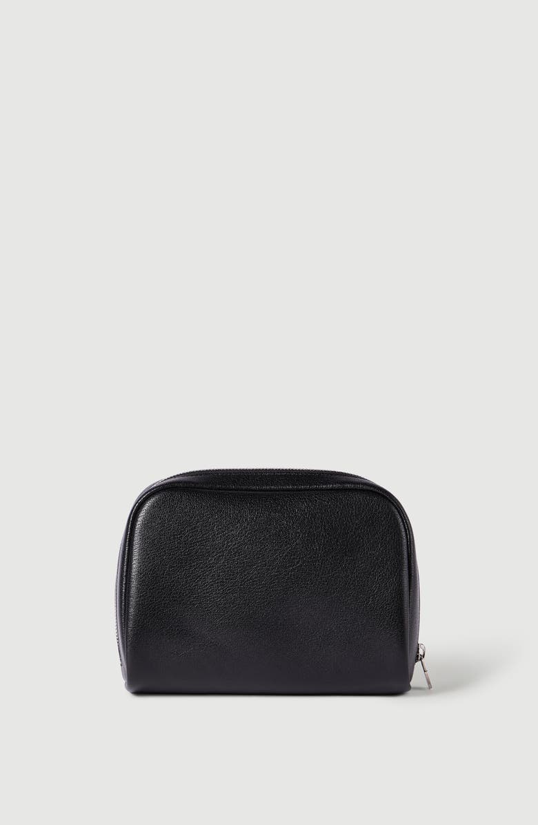 Brunello Cucinelli Grained leather slim beauty case, Alternate, color, Black