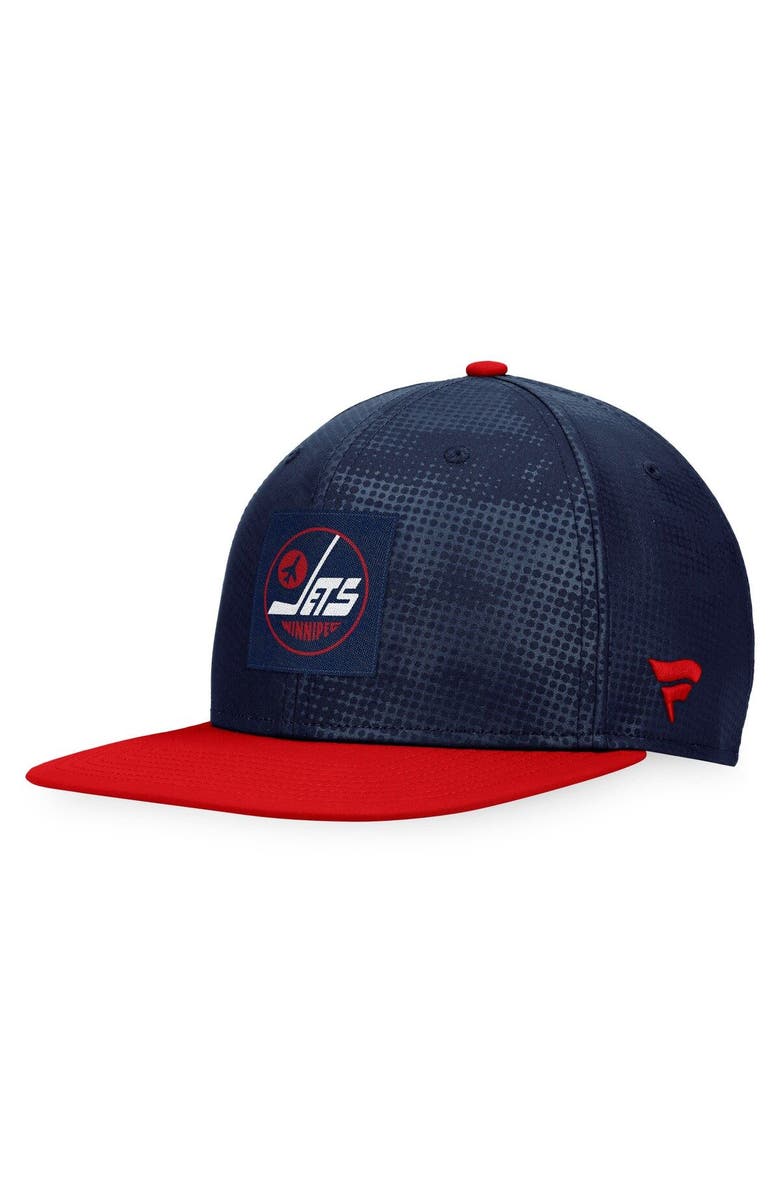 FANATICS Men's Fanatics Branded Navy/Red Winnipeg Jets Authentic Pro Alternate Logo Snapback Hat, Alternate, color, 