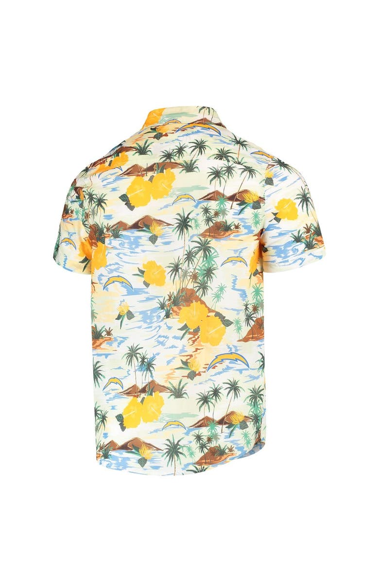 FOCO Men's FOCO Cream Los Angeles Chargers Paradise Floral Button-Up Shirt, Alternate, color, 