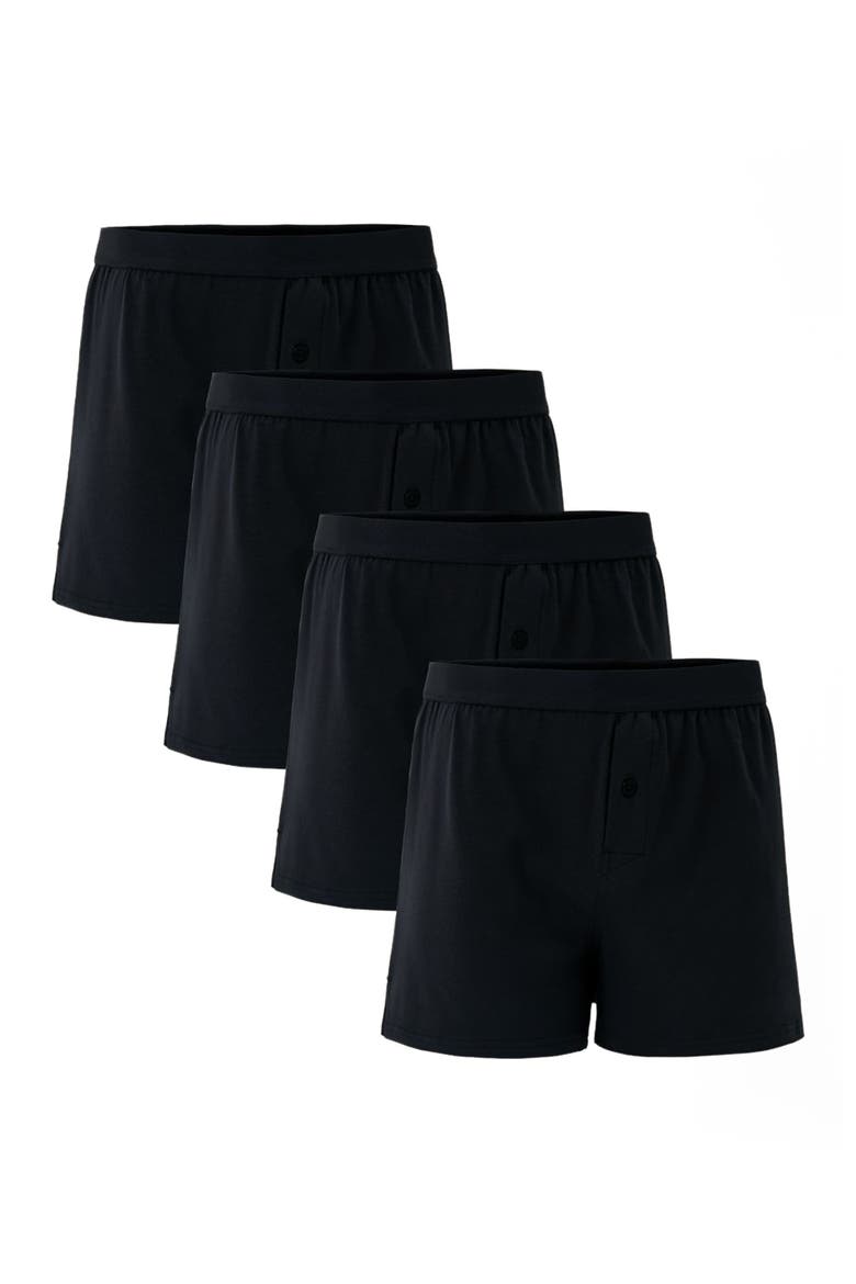 Everyday Knit Boxer 4-Pack Made With Organic Cotton, Main, color, Black