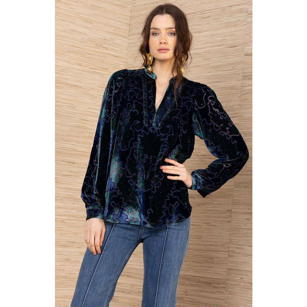Hale Bob Kailey Velvet Top In Blue