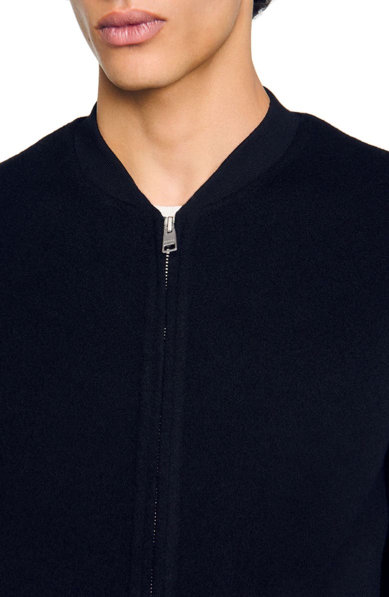 SANDRO Double-faced wool jacket, Alternate, color, Black