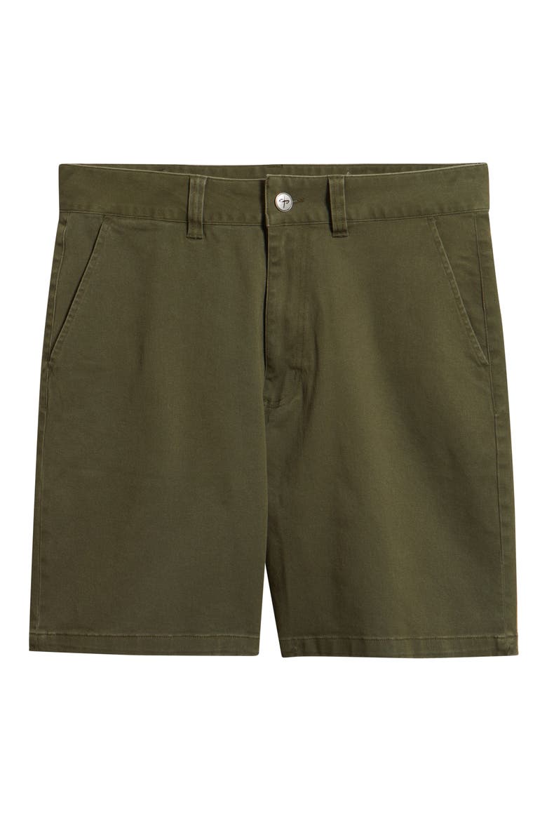 Del Mar Flat Front Stretch Twill Chino Shorts, Alternate, color, OLIVE