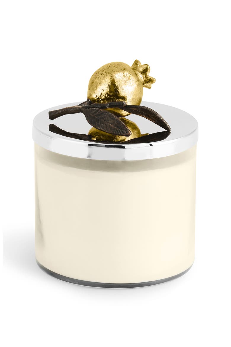 Pomegranate Three-Wick Scented Candle, Alternate, color, GOLD/ SILVER