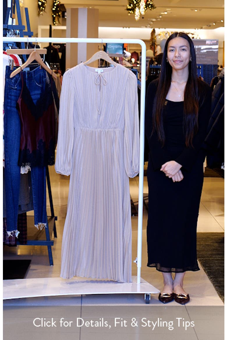 Long Sleeve Pleated Maxi Dress video