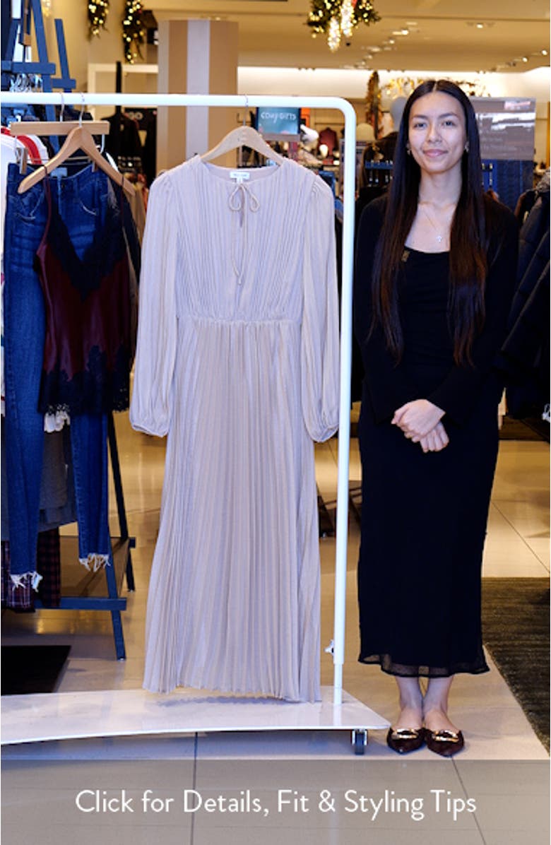 Long Sleeve Pleated Maxi Dress, sales video thumbnail