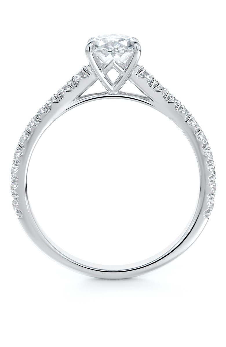 De Beers Forevermark Icon<sup>™</sup> Setting Oval Diamond Engagement Ring with Diamond Band, Alternate, color,