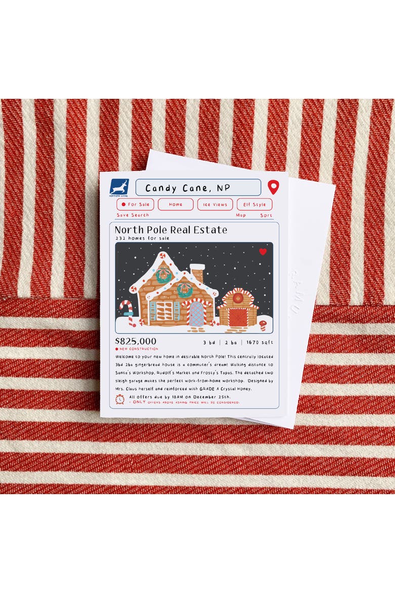 Winter/Holiday Greeting Cards "North Pole Real Estate", Alternate, color, Single