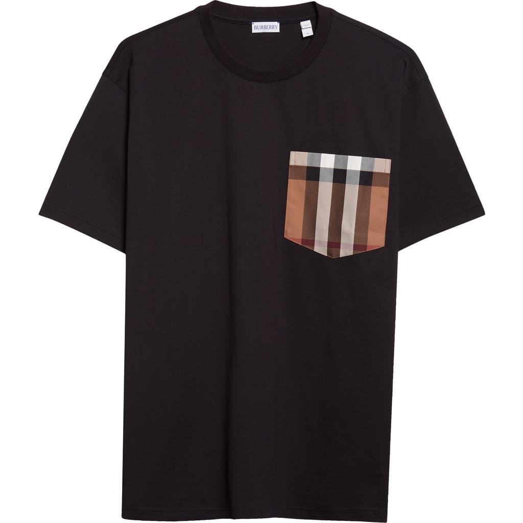 Burberry Carrick Check Pocket T-shirt In Black