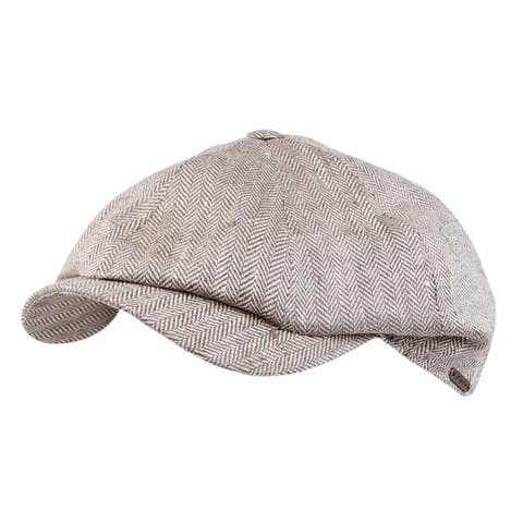 Men's Linen Herringbone Newsboy Cap