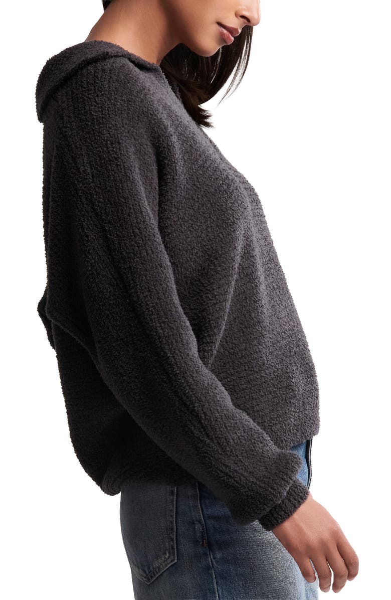 Barefoot Dreams<sup>®</sup> Cozy Chic<sup>®</sup> Shawl Collar Rib Cardigan, Alternate, color, Carbon