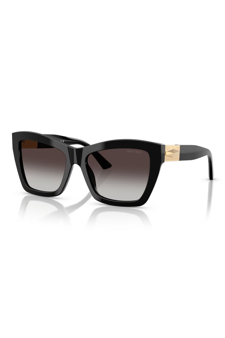 54mm Gradient Cat Eye Sunglasses, Alternate, color, BLACK / GRADIENT GREY