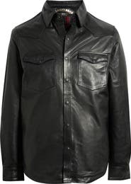 Schott NYC Western Leather Shirt Jacket