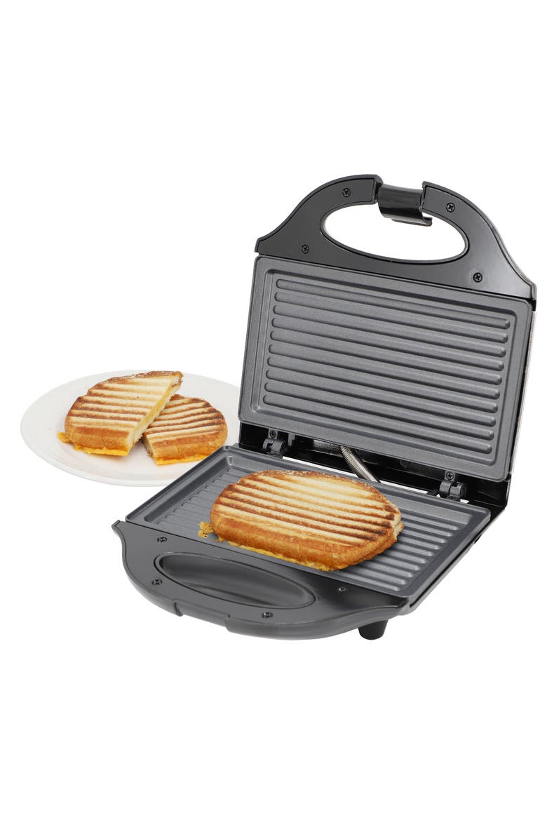 Megachef Electric Compact Aluminum Nonstick Sandwich Maker in Black, Main, color, Black