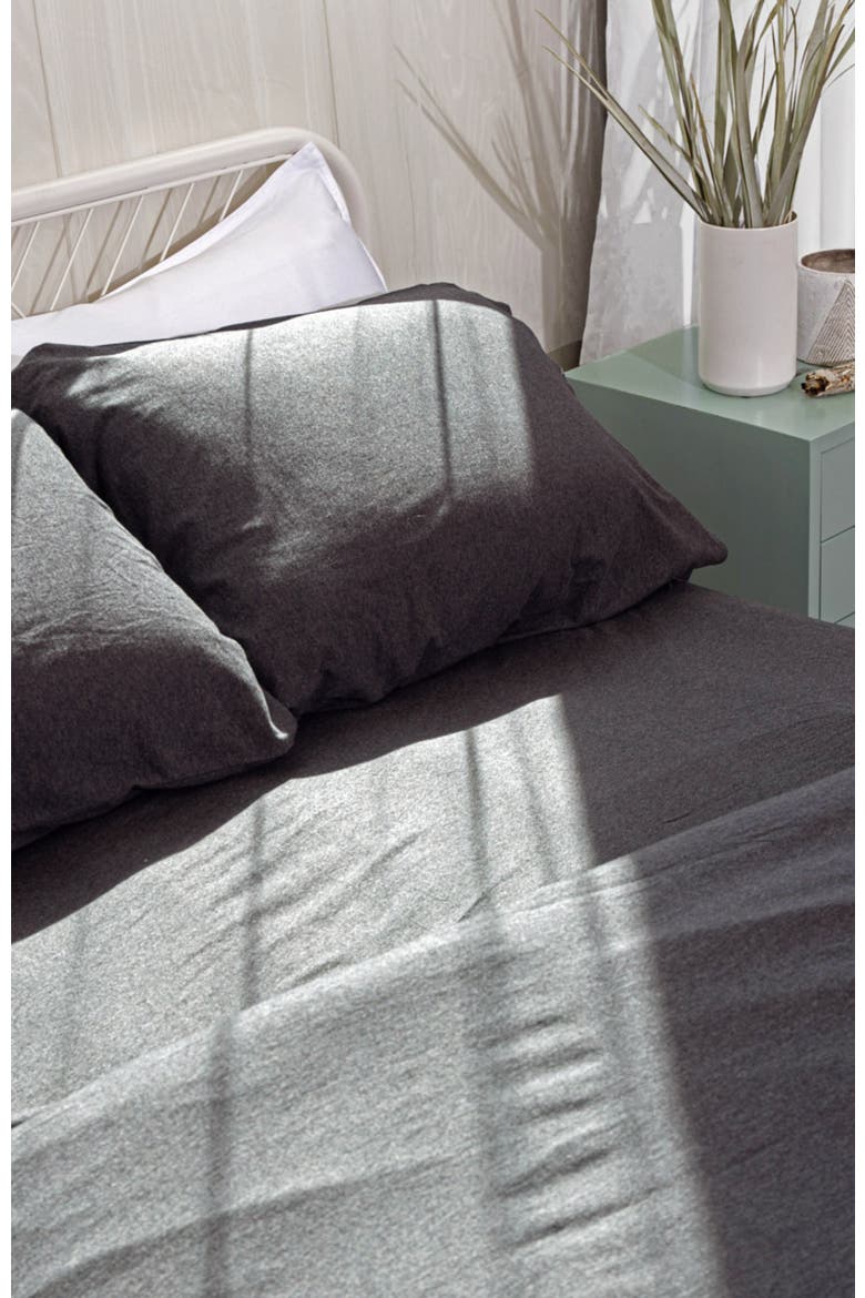 Organic Cotton Organic Favorite Tee Jersey Pillowcase 2-Pack, Alternate, color, Charcoal Heather