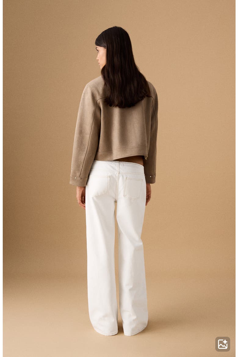 Stud Wide Leg Jeans, Alternate, color, OFF WHITE