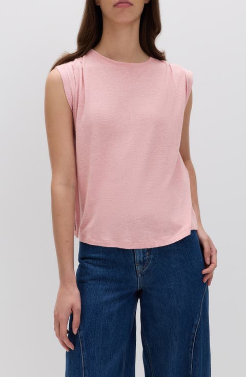 Pleat Shoulder Muscle Tee