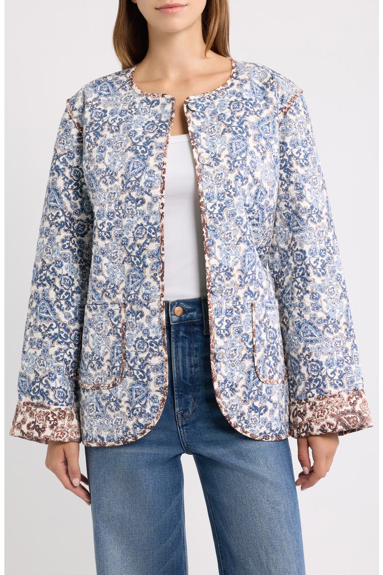 Quilted Belted Jacket, Alternate, color, PAISLEY FLORAL BLOCK