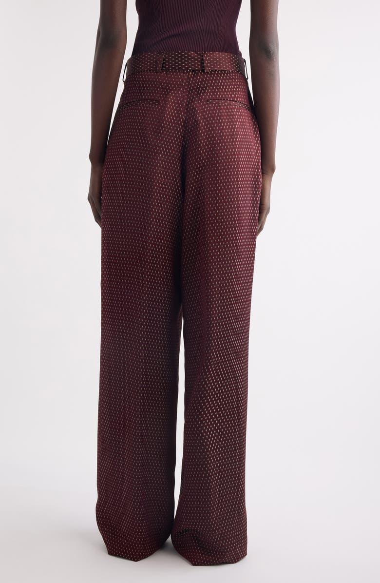 Dries Van Noten Peaches Belted Wide Leg Pants, Alternate, color, Burgundy