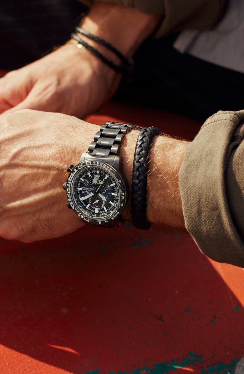 Citizen Promaster Geo Trekker GMT Eco-Drive Bracelet Watch, 46mm, Alternate, color, Gray