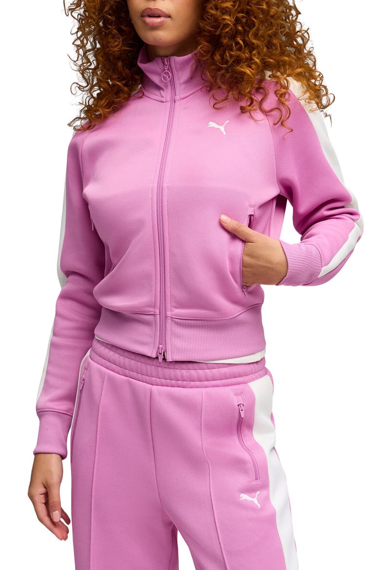 T7 Always On Crop Track Jacket, Main, color, MAUVE POP