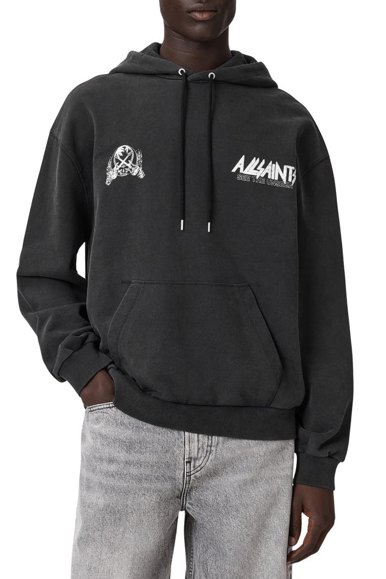 Chromium Graphic Hoodie, Main, color, WASHED BLACK