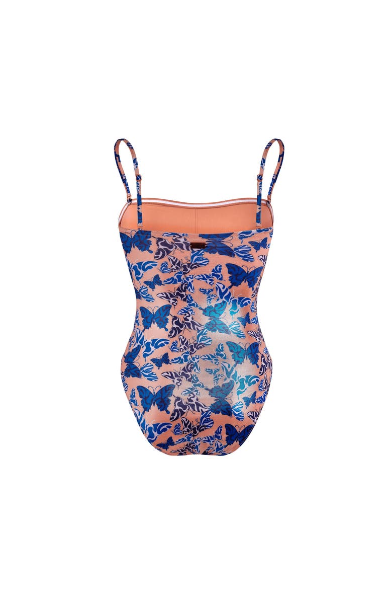 Vilebrequin Bustier One-piece Swimsuit Disco Butterflly, Alternate, color, Blush