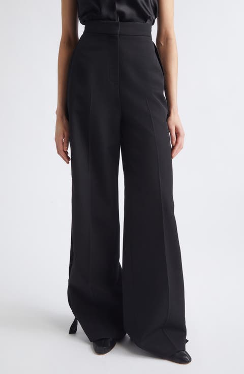Jacque High Waist Wide Leg Wool Trousers