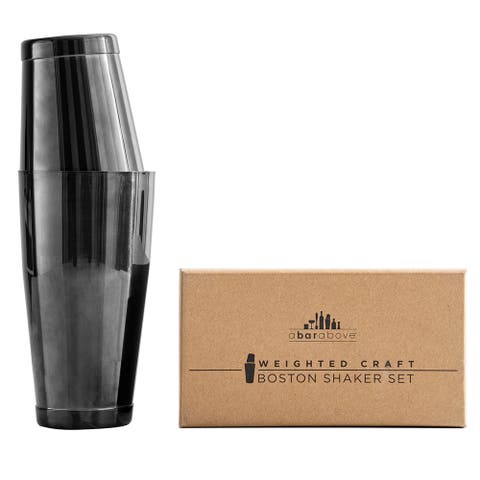 Black Boston Cocktail Shaker Set, Weighted