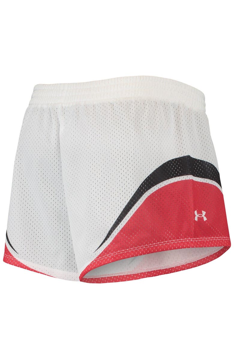 Under Armour Women's Under Armour White/Red Maryland Terrapins Mesh Shorts, Alternate, color,
