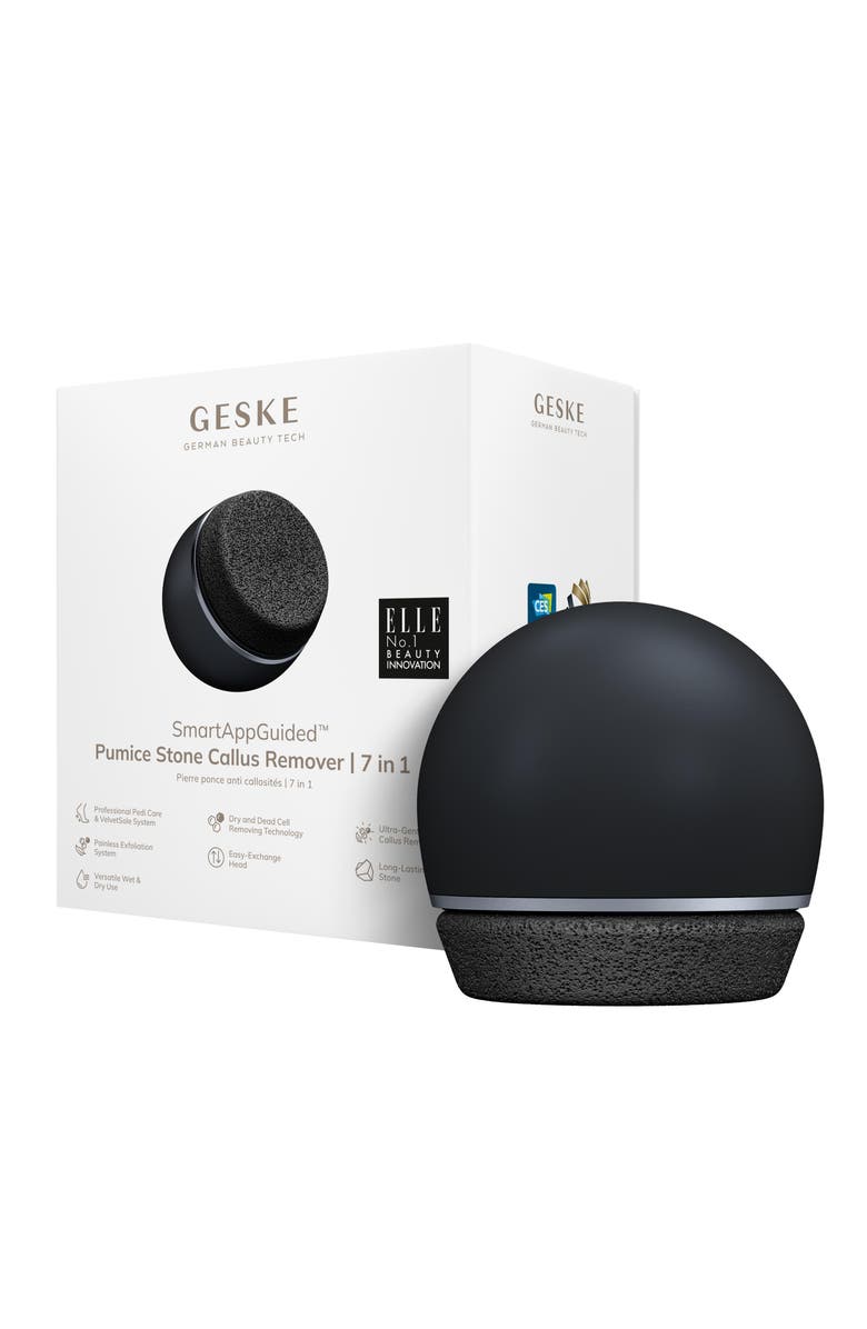 GESKE SmartAppGuided Pumice Stone Callus Remover | 7 in 1, Main, color, Black