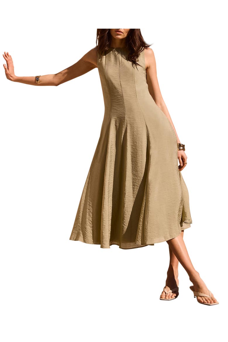 Luxe Sleeveless Midi Dress, Main, color, Khaki