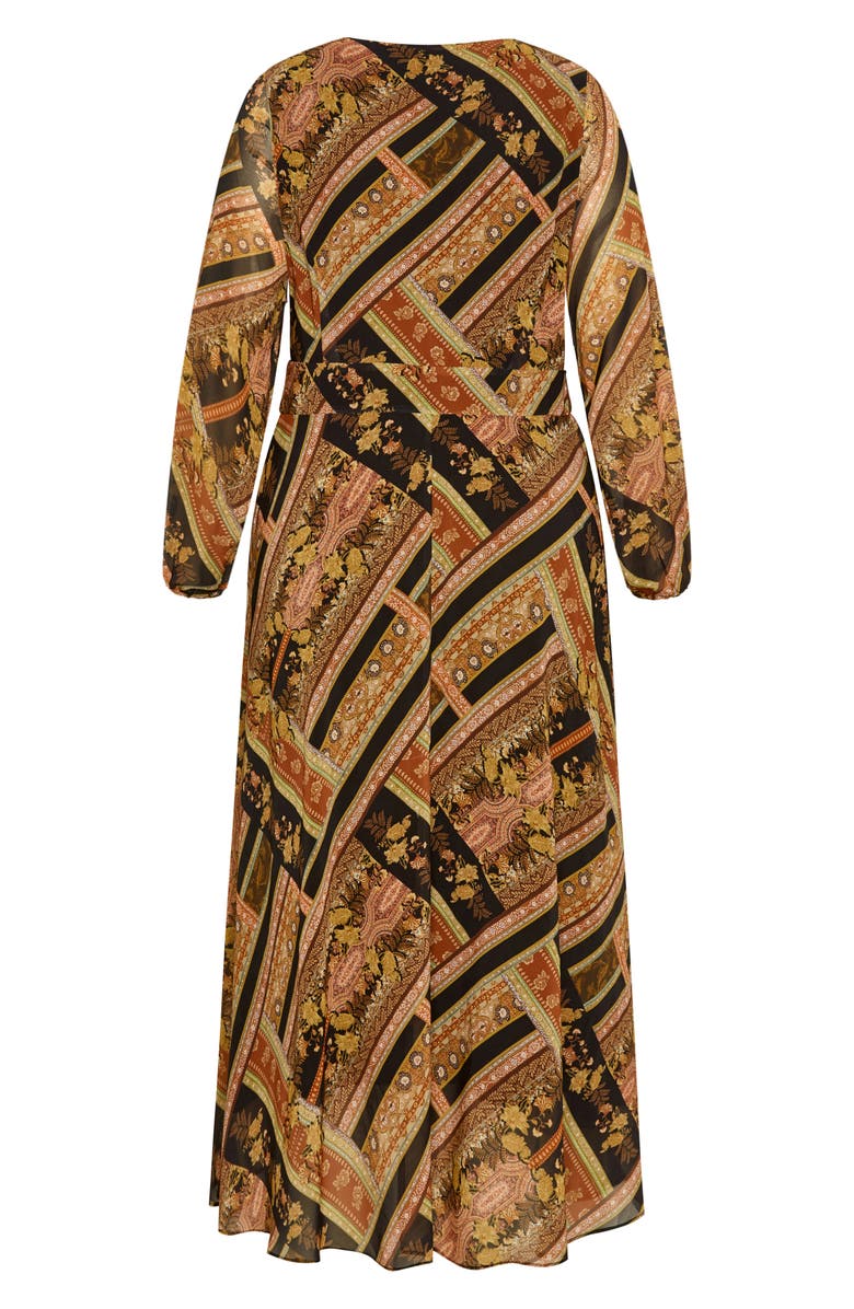 City Chic Margo Mixed Print Long Sleeve Maxi Dress, Alternate, color,