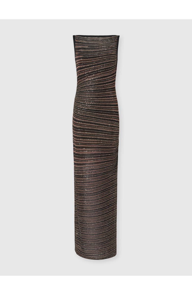 Missoni Long Dress With Boat Neck, Main, color, Black & Brown