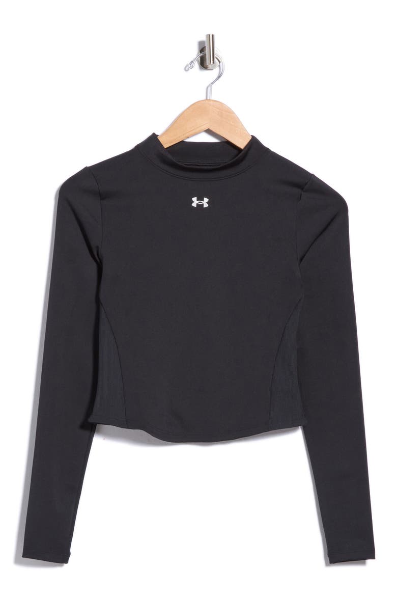 Vanish Cropped Performance Mock Neck Tee, Main, color, BLACK