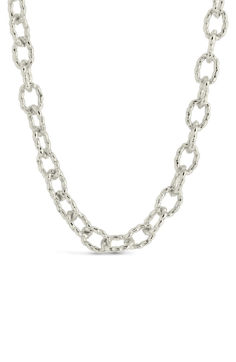 Sterling Forever Scottie Textured Chain Toggle Necklace, Alternate, color, Silver
