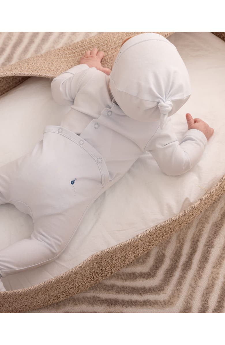 MiniMoi 2 Piece Cotton Rich Footie Set, Alternate, color, Pearl Blue