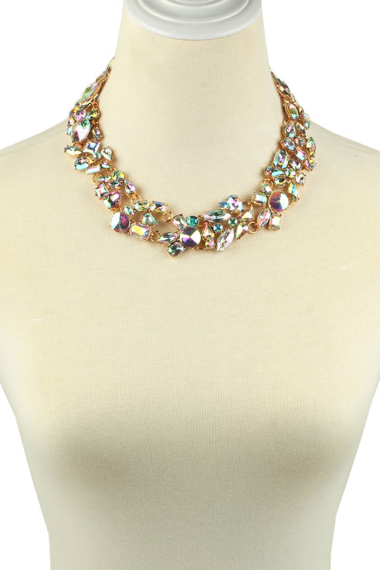 Multicolored Collar Necklace, Alternate, color, METTALIC