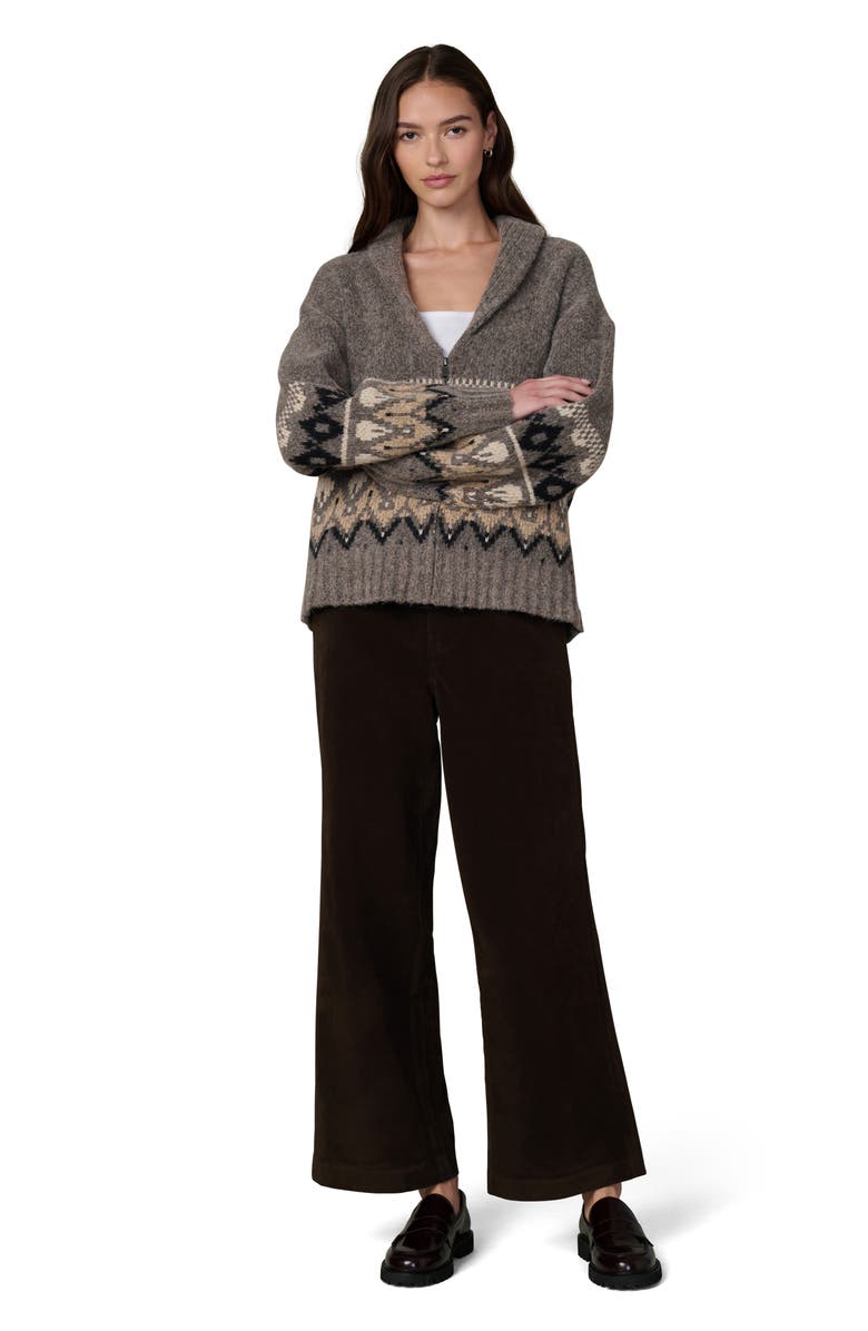 Joe's Jeans The Mia High Waist Ankle Wide Leg Faux Suede Jeans, Alternate, color, Dark Chocolate